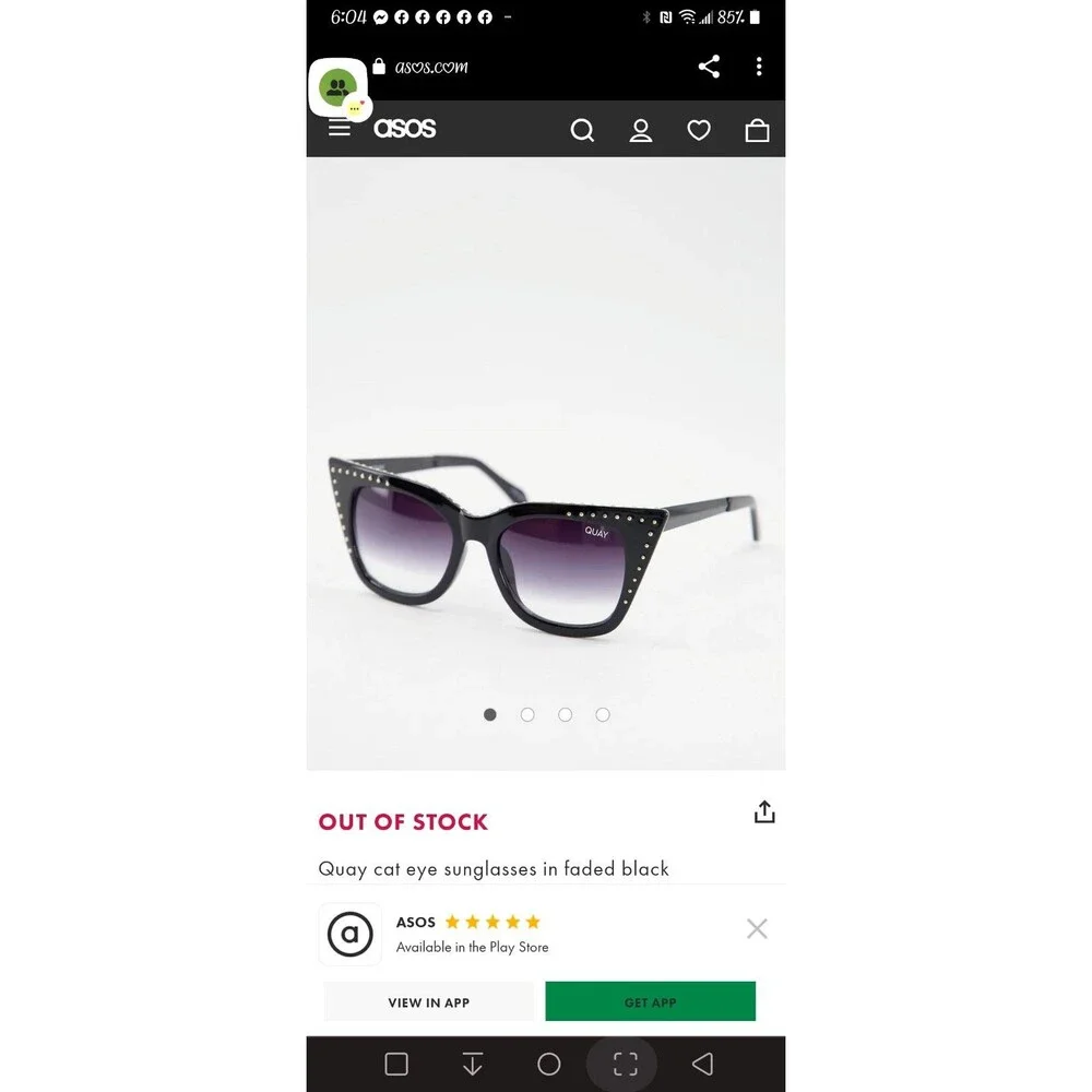 Quay Harper Studded Cat eye sunglasses